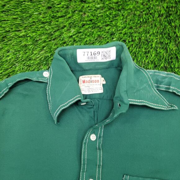 Vintage 70s Disco Hippie Button Shirt Small 18x25 Textured - Picture 9 of 13